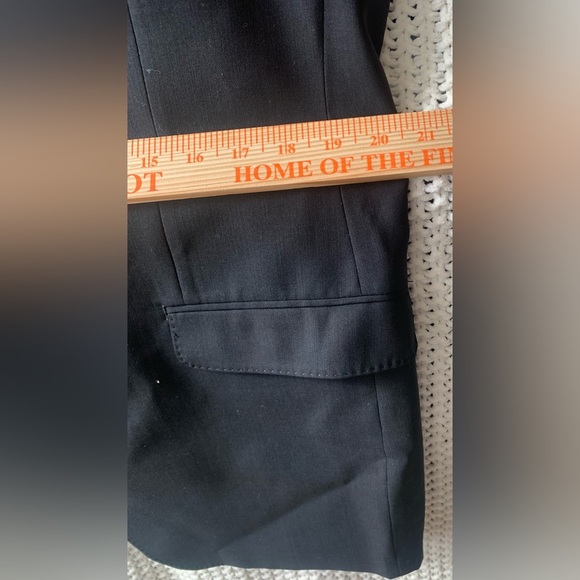 Calvin Klein Men's Black Wool Suit Jacket; Size 42L **One Front Button Missing** - Picture 8 of 12